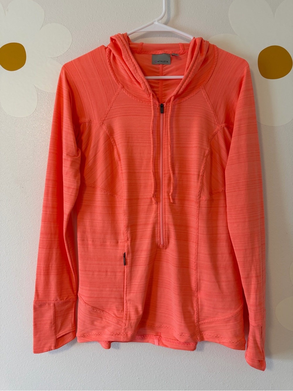 EUC Athleta Coral 3/4 Zip-Up Pullover Running Hoodie